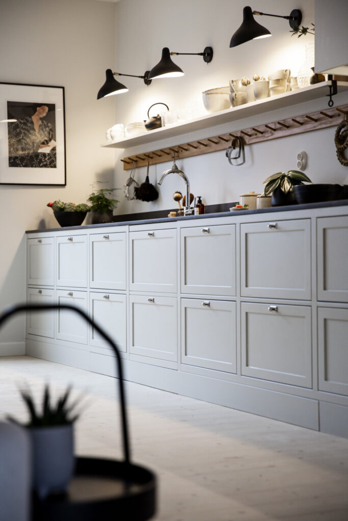Site built shaker kitchen with symmetry bud board wall lighting sconces site built bud board