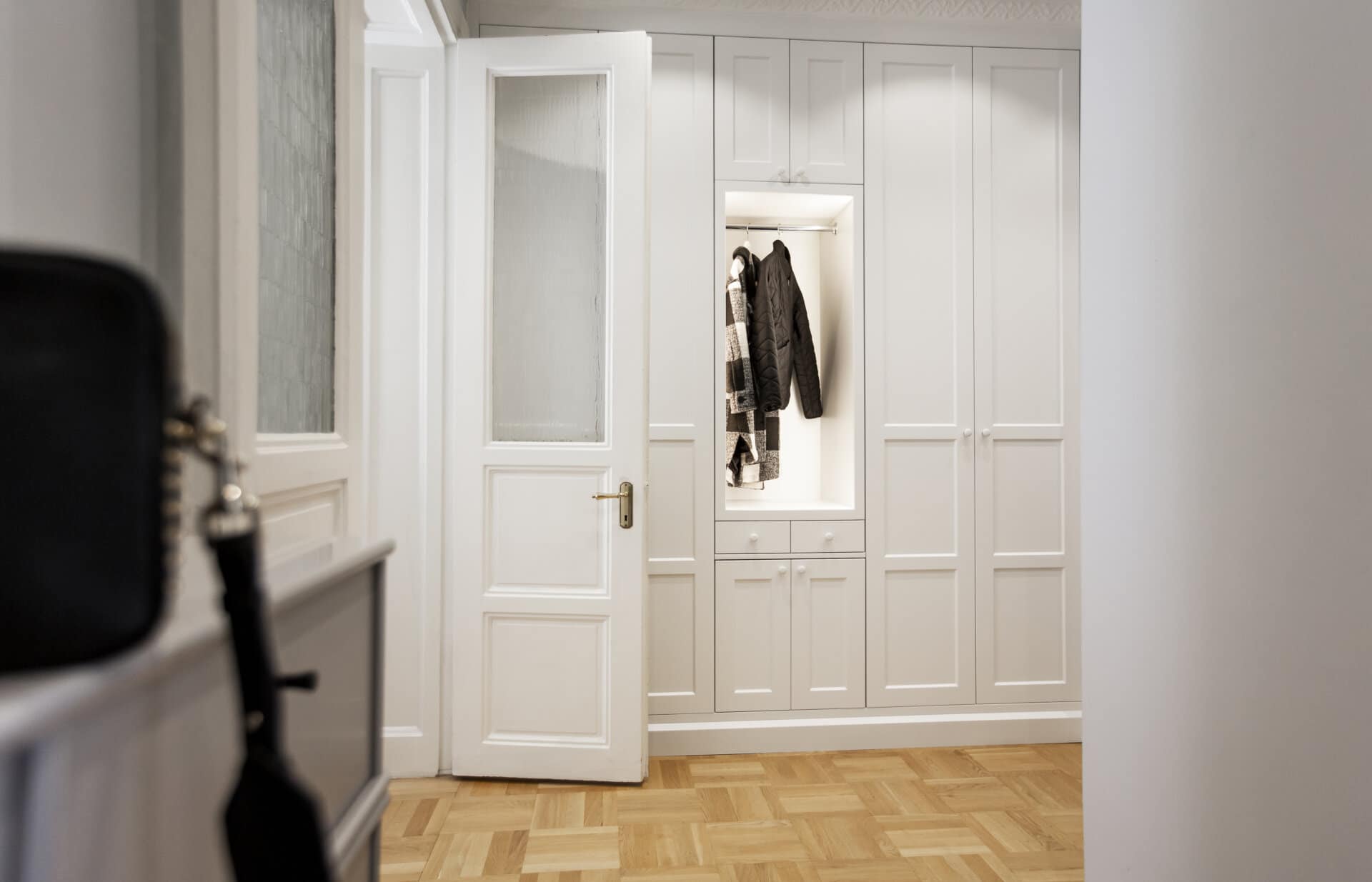 Wardrobe wall lighting niche wardrobe niche white recessed hallway inspiration cozy hallway stylish hallway large hallway welcome in