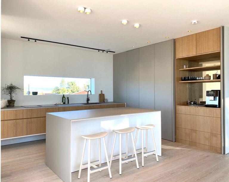 Villa Fernström's minimalist kitchen