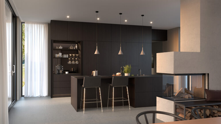 Minimalistic dark oak kitchen